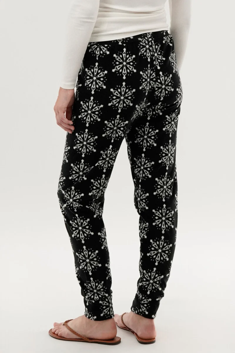 Festive Print Pajama Pants - Black - Image 3