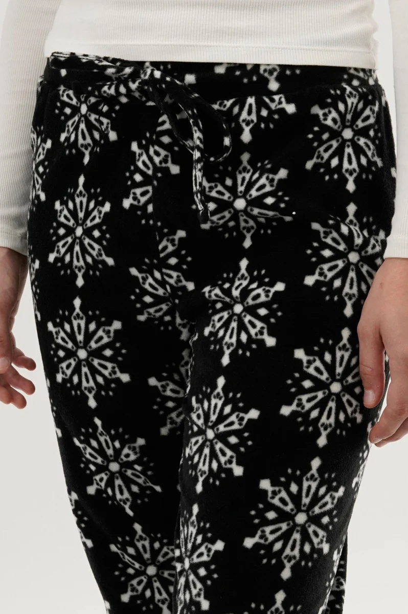 Festive Print Pajama Pants - Black - Image 4