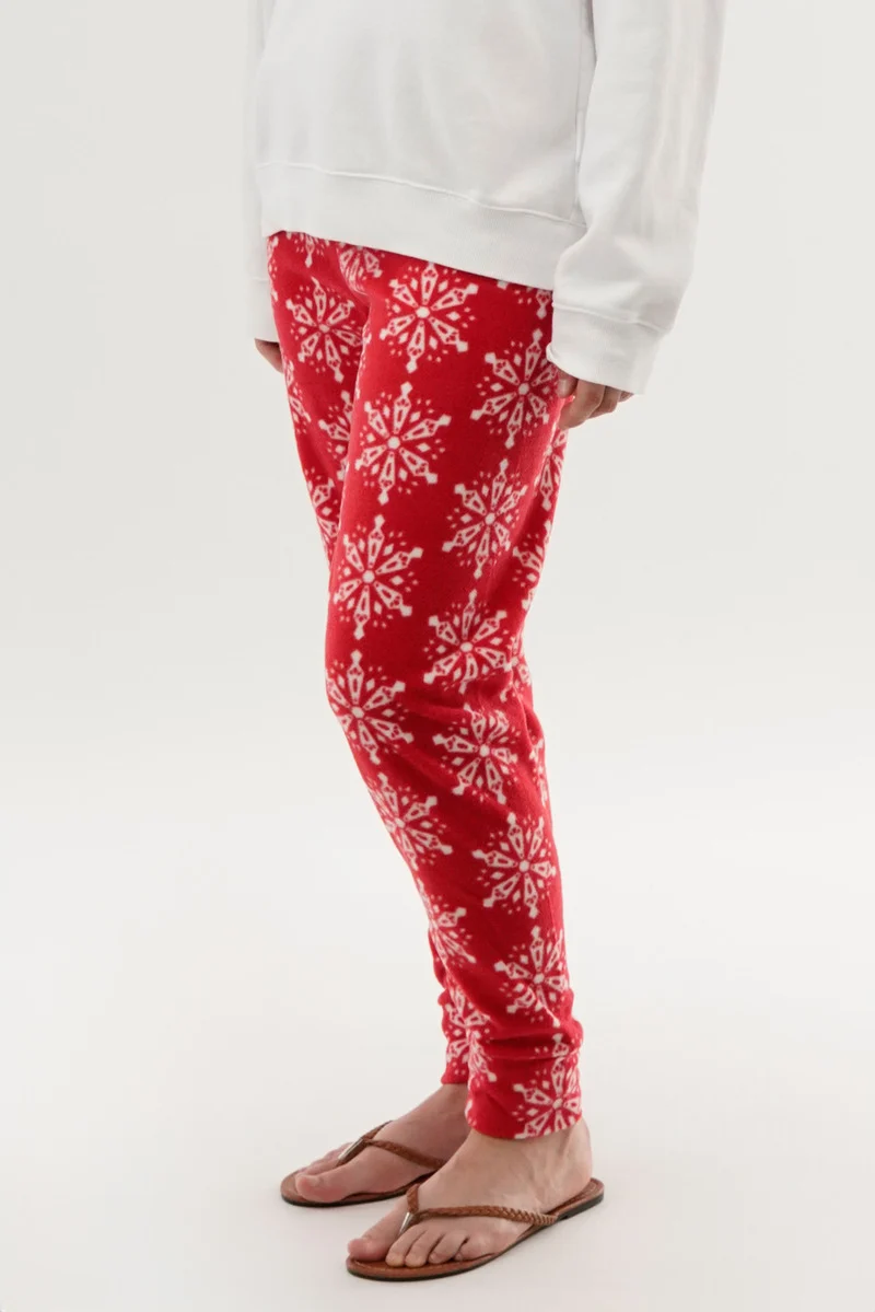 Festive Print Pajama Pants - Red - Image 2