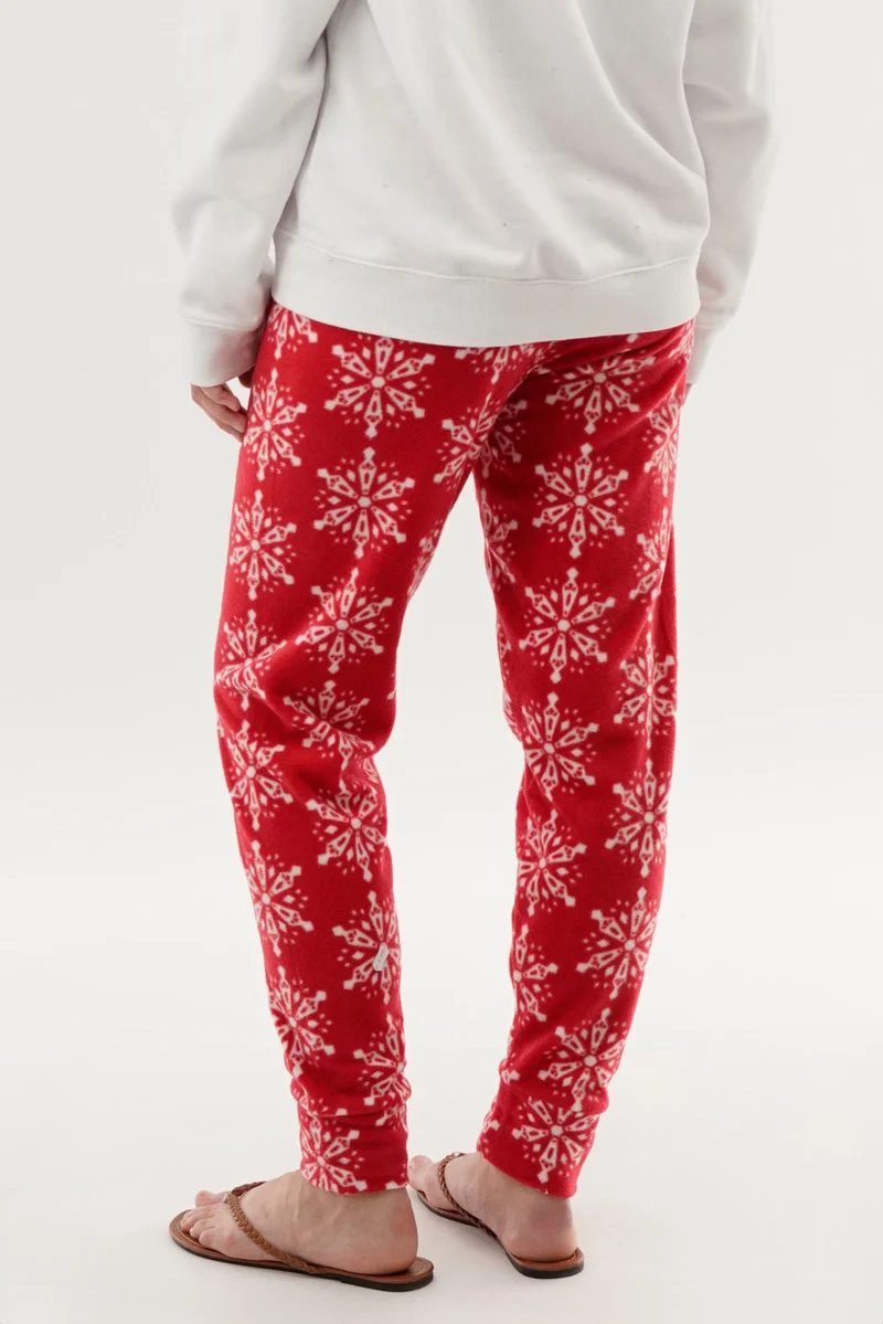 Festive Print Pajama Pants - Red - Image 3