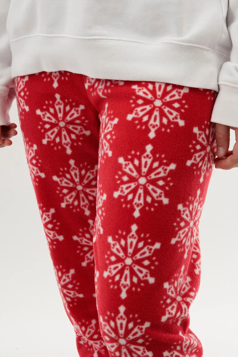 Festive Print Pajama Pants - Red - Image 4