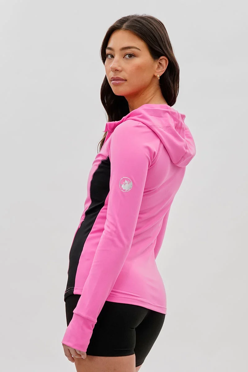 Zip Up Yoga Lightweight Jacket - Pink - Image 3