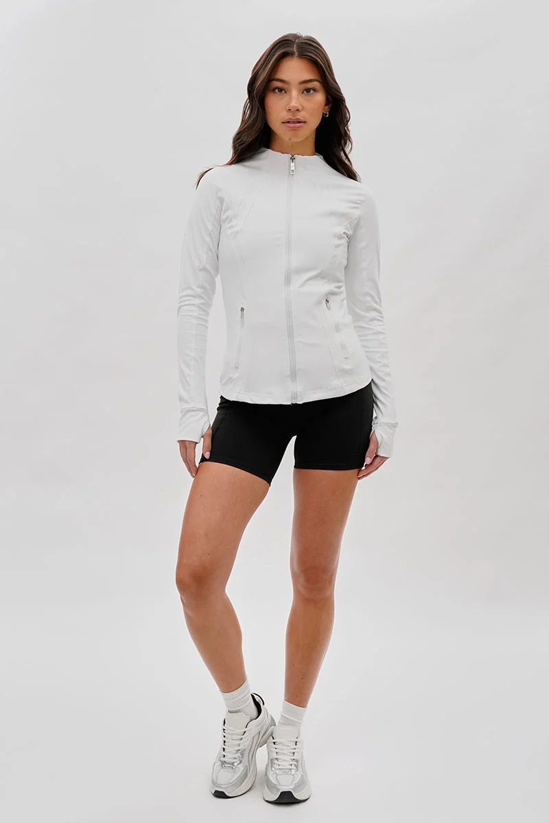 Fitted Yoga Lightweight Jacket - White - Image 5