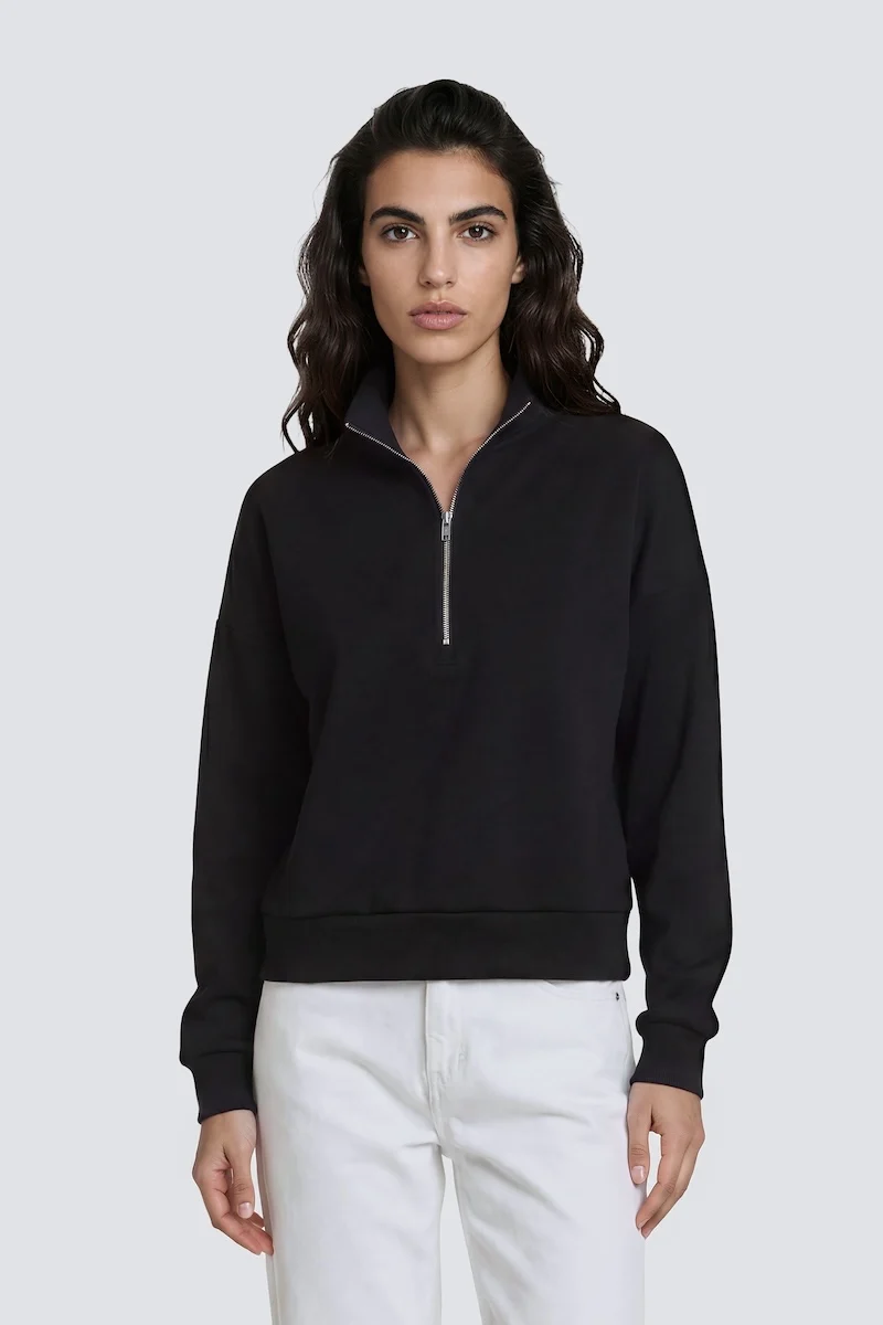 Classic Half Zip Pullover - Black