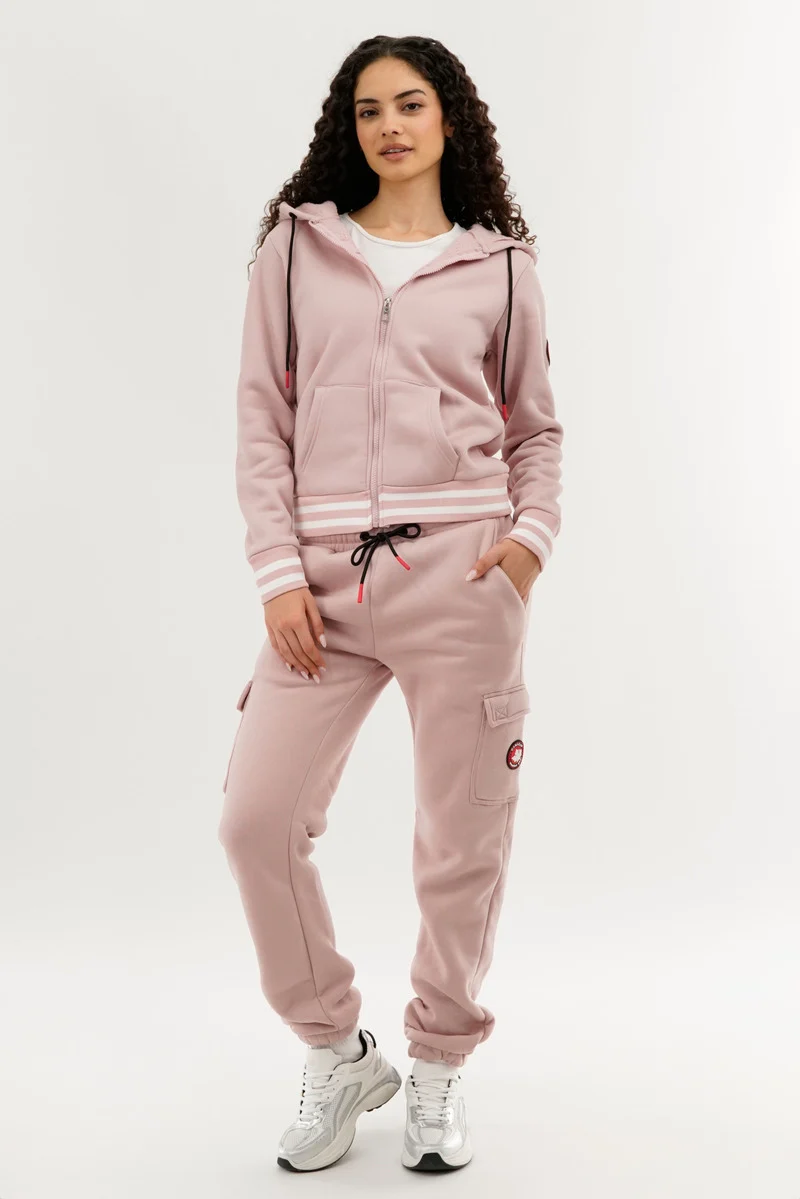 Fleece Zip Up Hoodie - Pink - Image 5