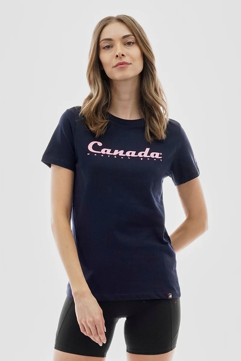 Chest Logo Print Tee - Navy