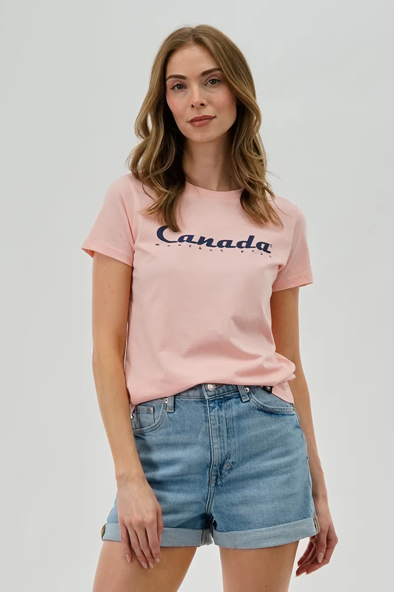 Chest Logo Print Tee - Pink