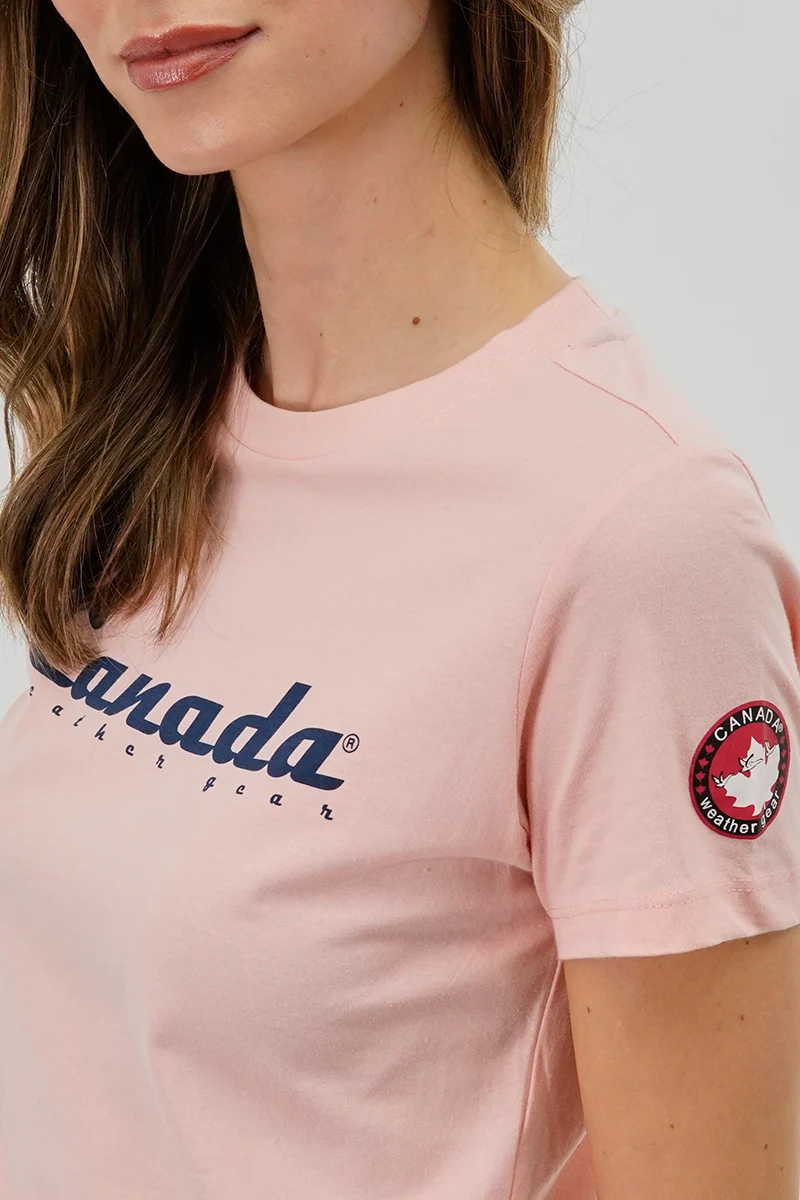 Chest Logo Print Tee - Pink - Image 4