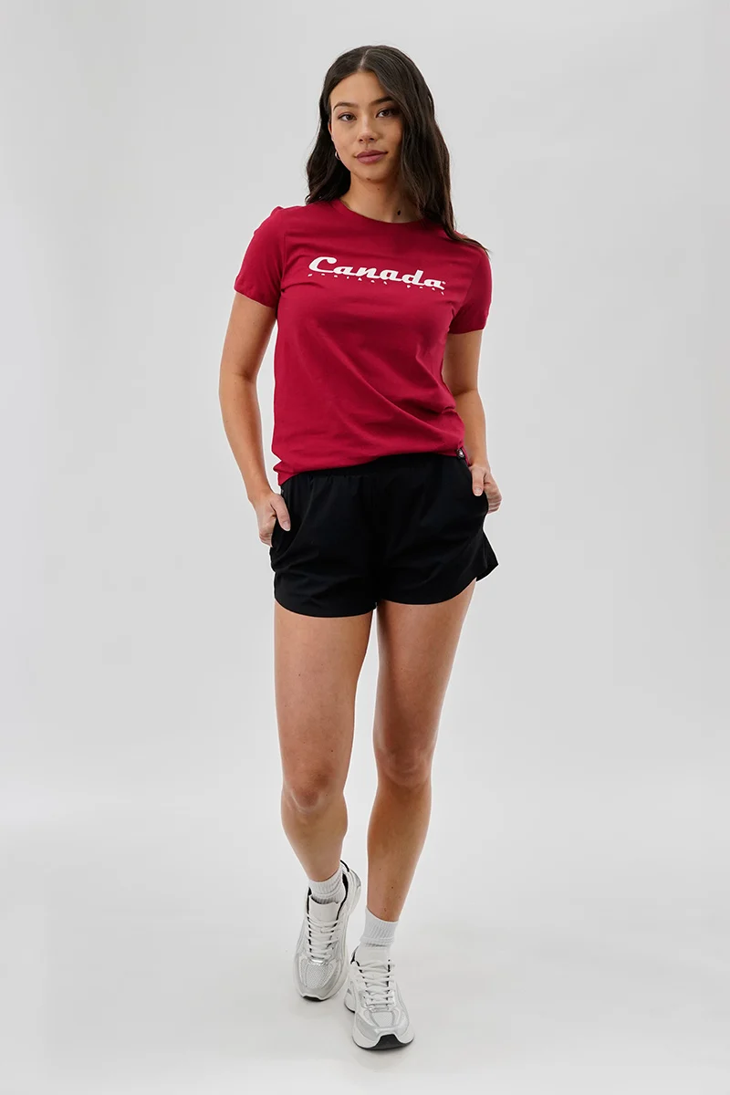 Chest Logo Print Tee - Red - Image 5