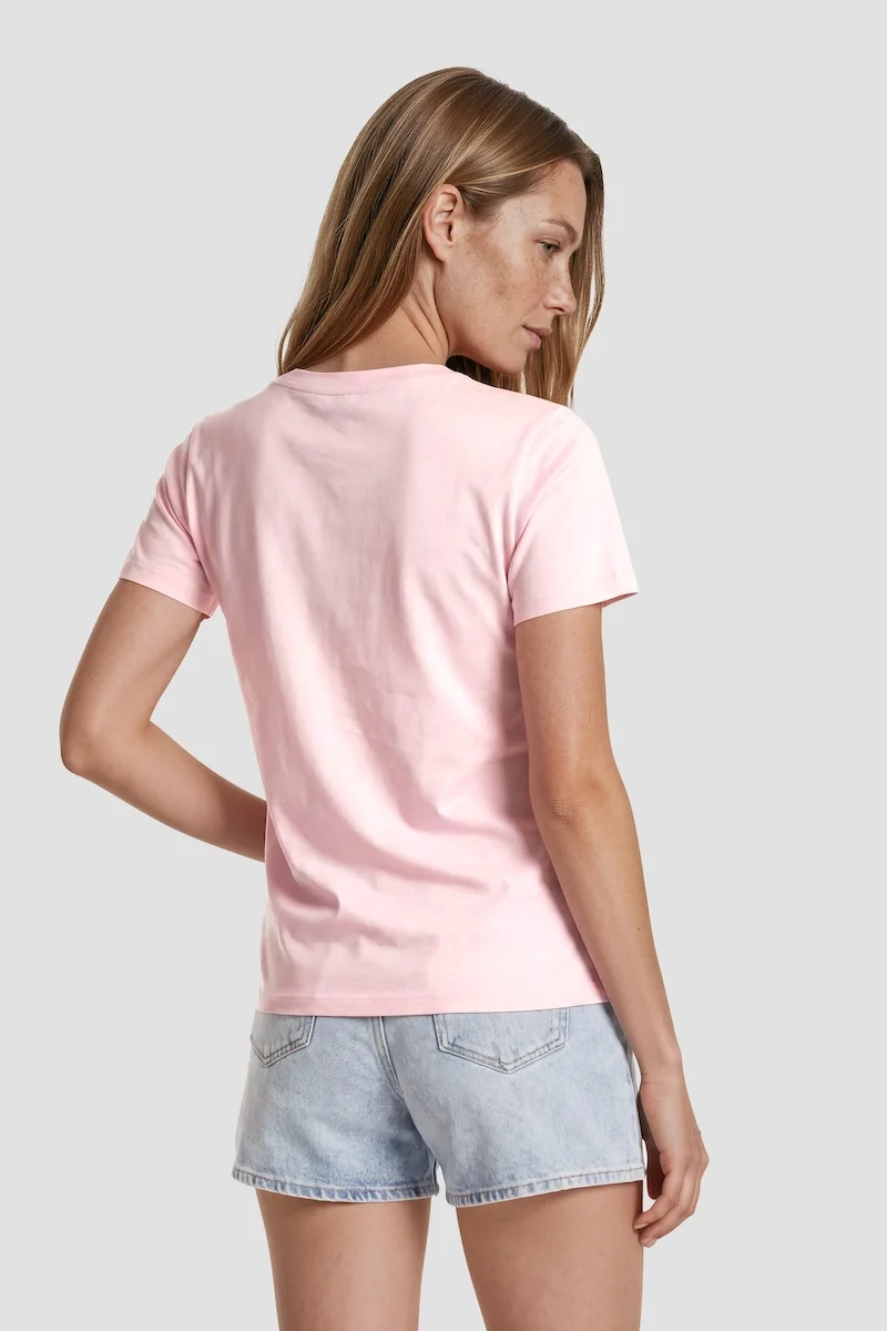 Short Sleeve Printed Tee - Pink - Image 2