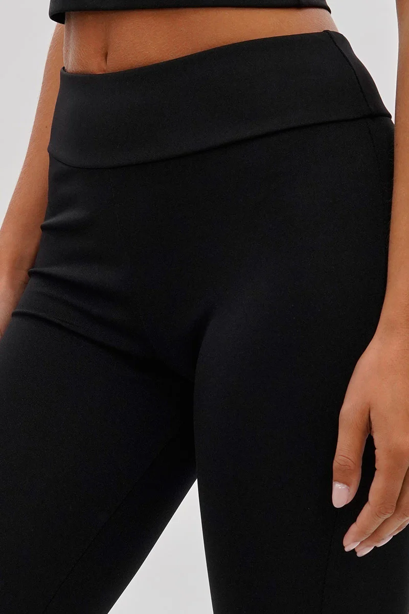 Mesh Detail Leggings - Black - Image 4