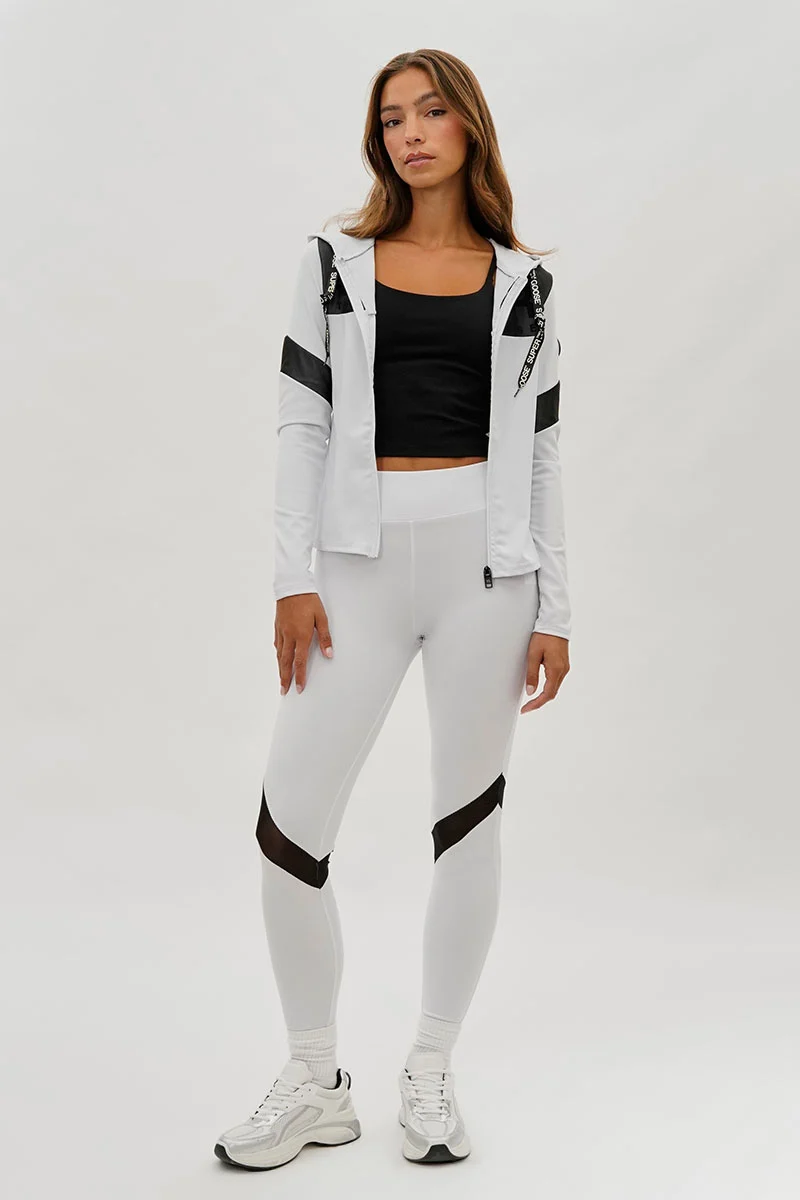 Mesh Detail Leggings - White - Image 5