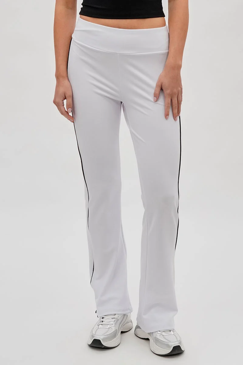 Side Piping Detail Active Pants - White