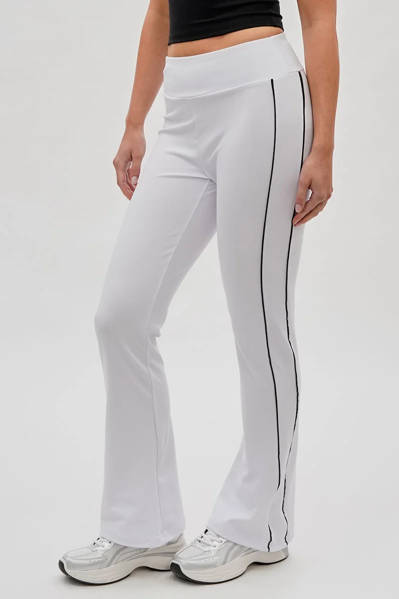 Side Piping Detail Active Pants - White - Image 2
