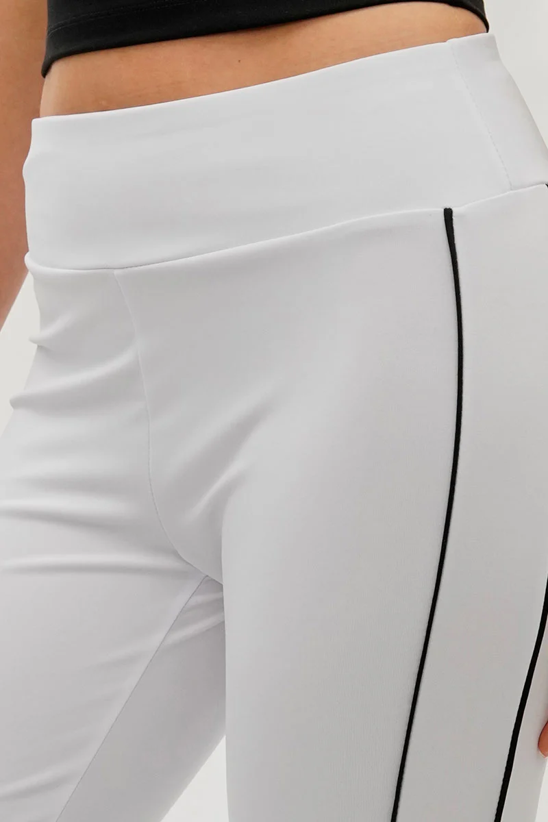 Side Piping Detail Active Pants - White - Image 4