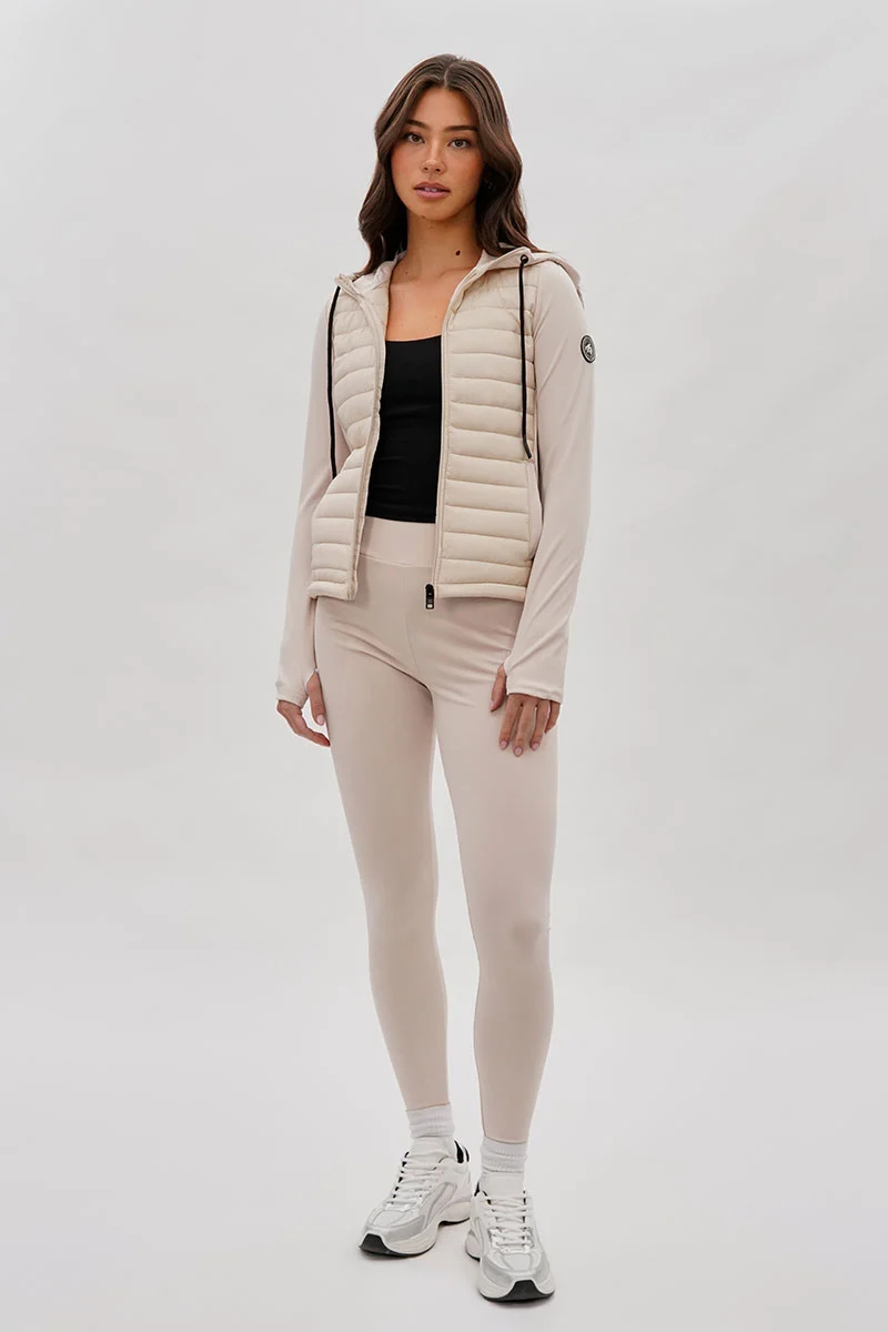High Waisted Active Leggins - Beige - Image 5
