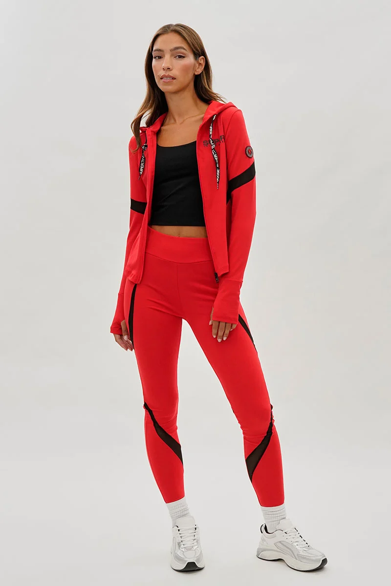 Zip Up Active Hoodie - Red - Image 5