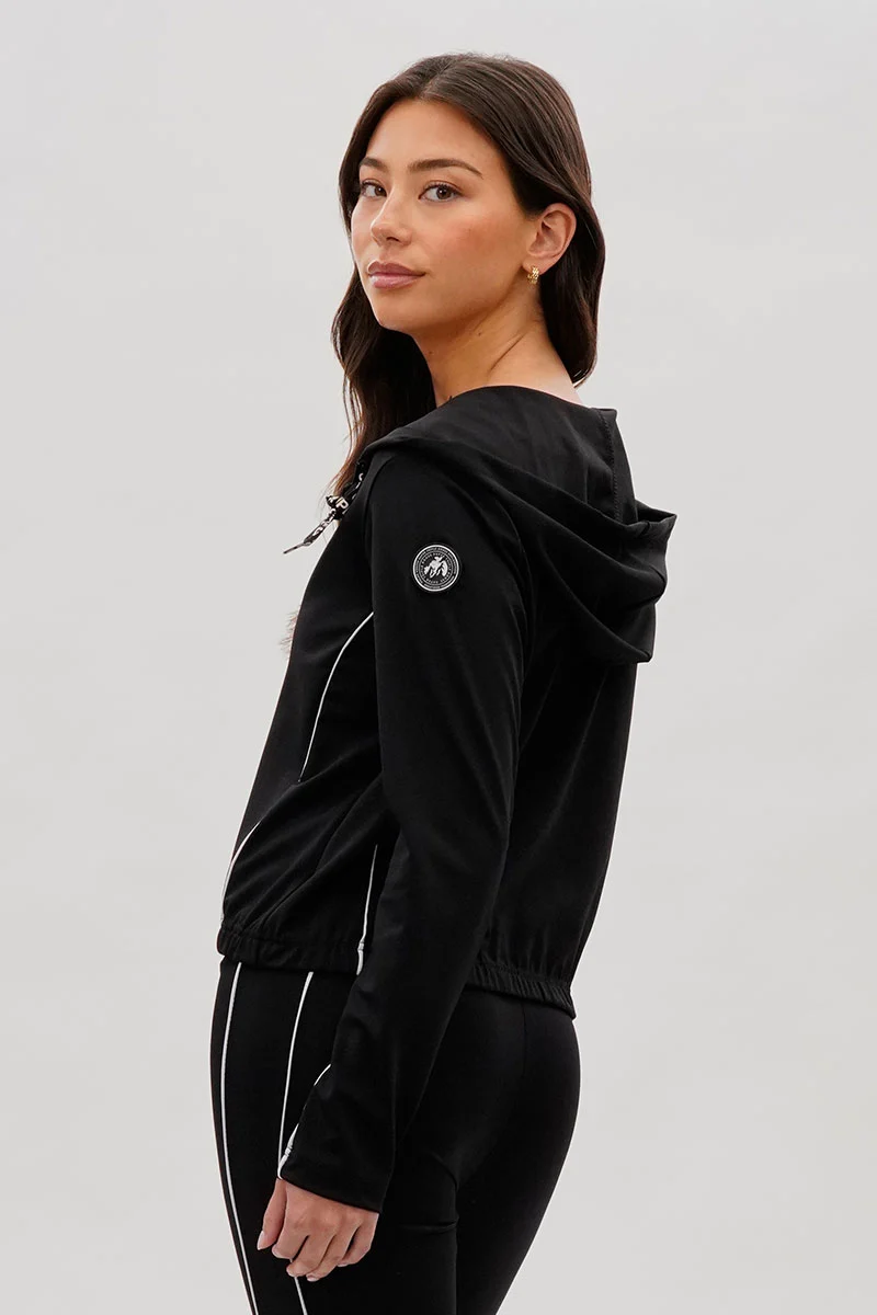 Cropped Active Hoodie - Black - Image 3