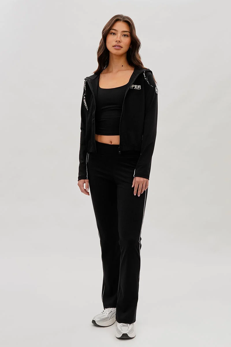 Cropped Active Hoodie - Black - Image 5