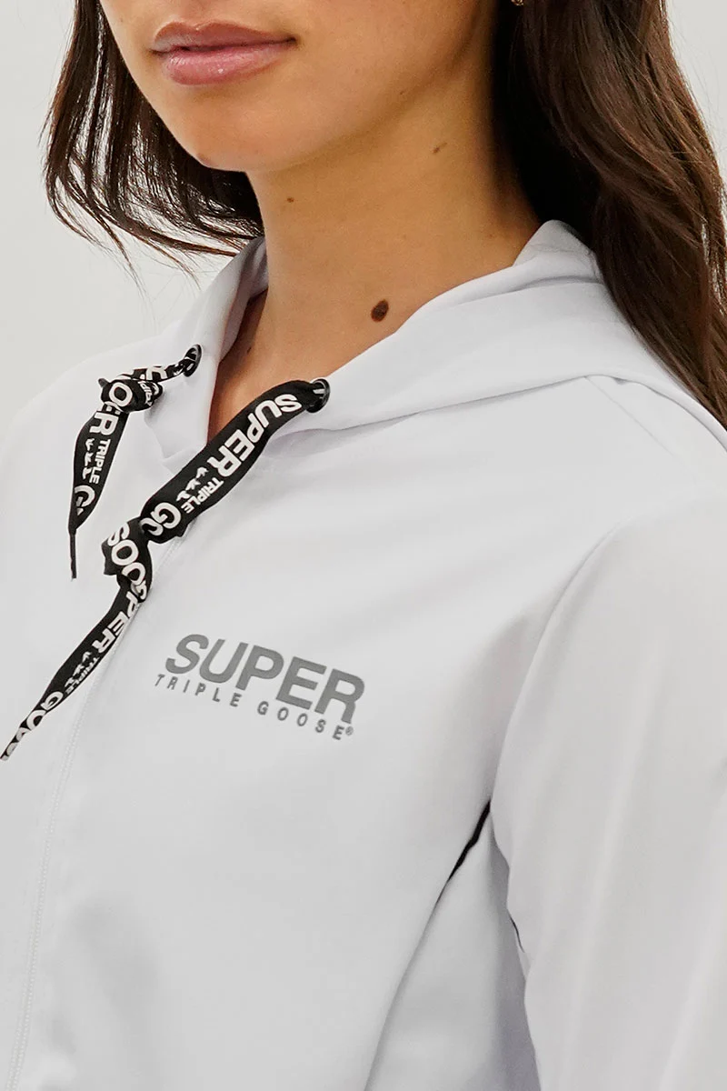 Cropped Active Hoodie - White - Image 4