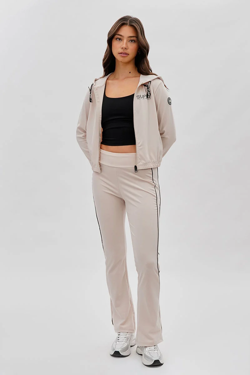 Cropped Active Hoodie - Beige - Image 5