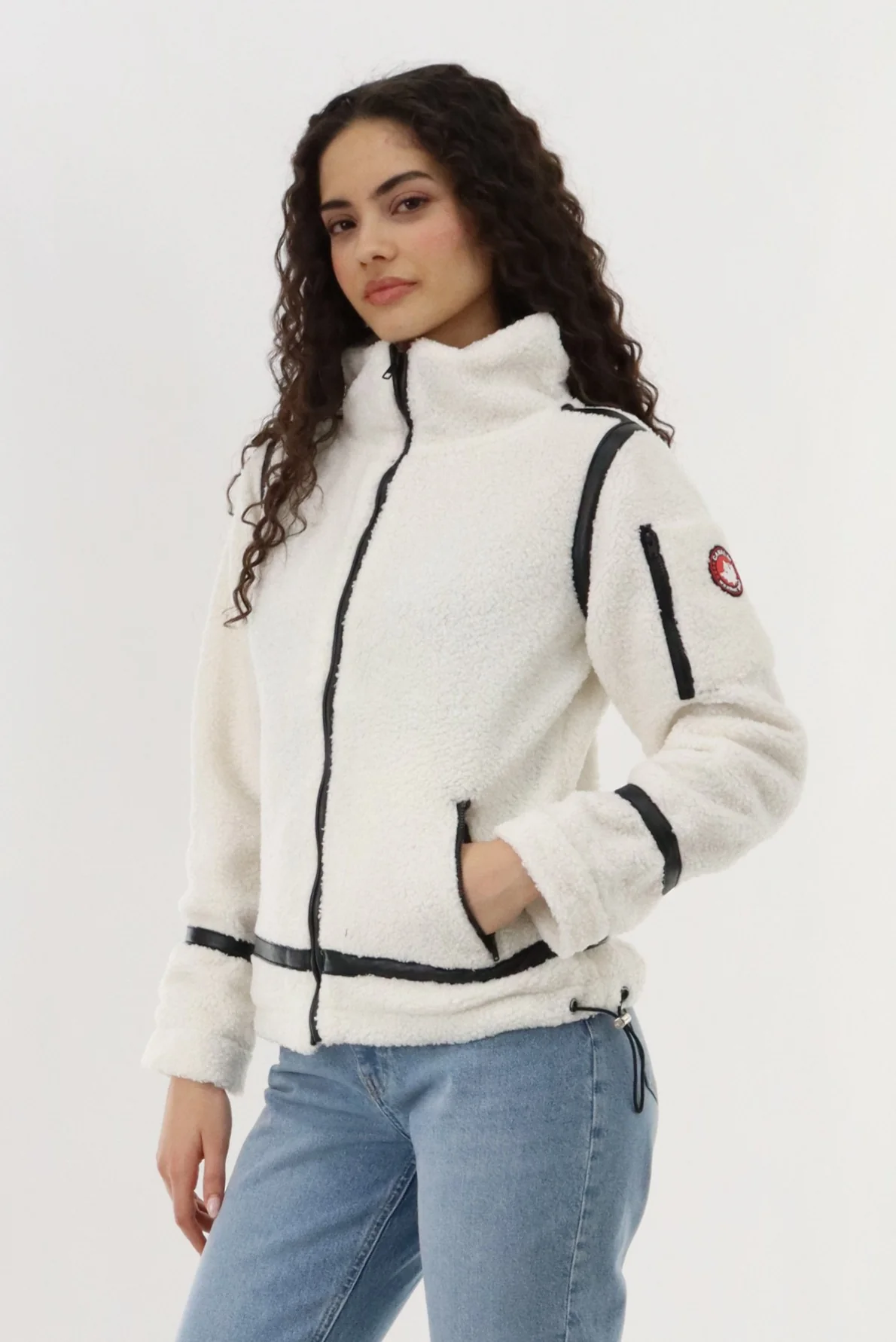 Sherpa Contrast Lightweight Jacket - White - Image 2