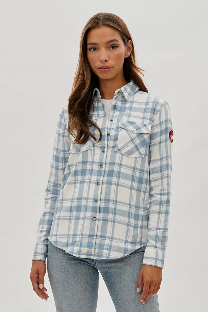 Plaid Button Up Shirt - White