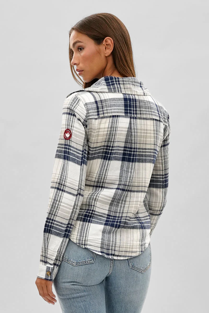 Button Up Flannel Shirt - Grey - Image 3