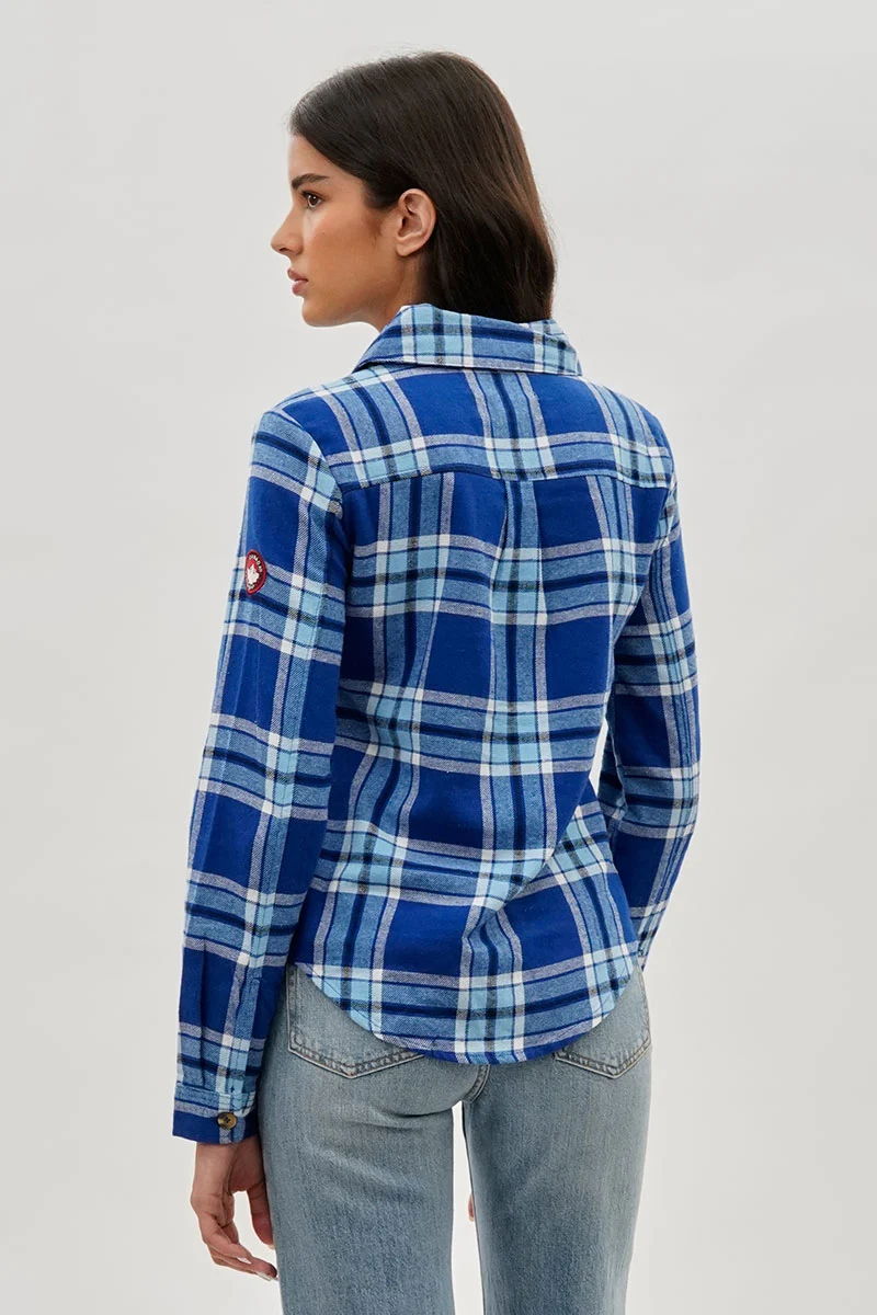 Button Up Flannel Shirt - Blue - Image 3