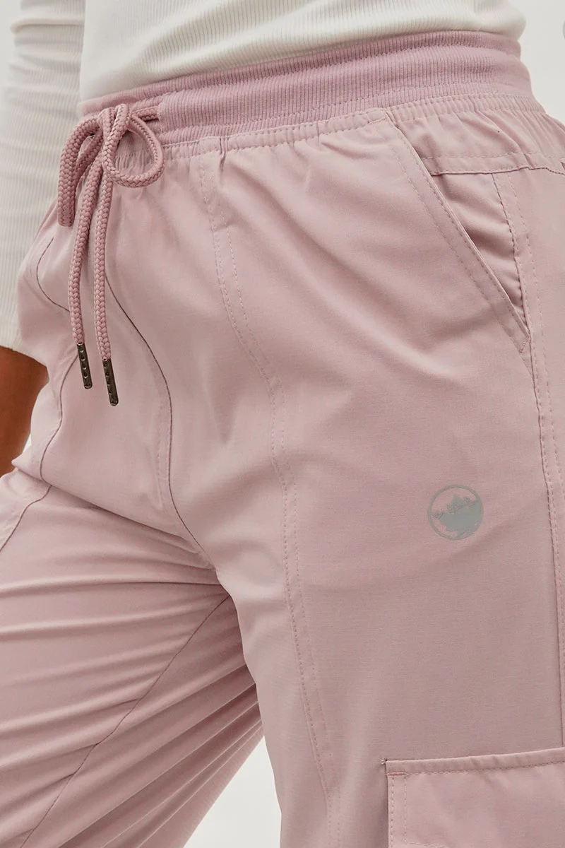 Tie Waist Cargo Joggers - Pink - Image 4