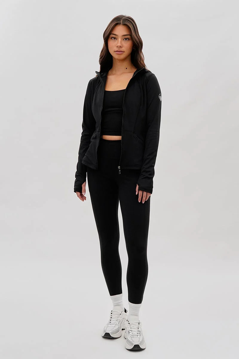 High Waisted Yoga Leggings - Black - Image 5