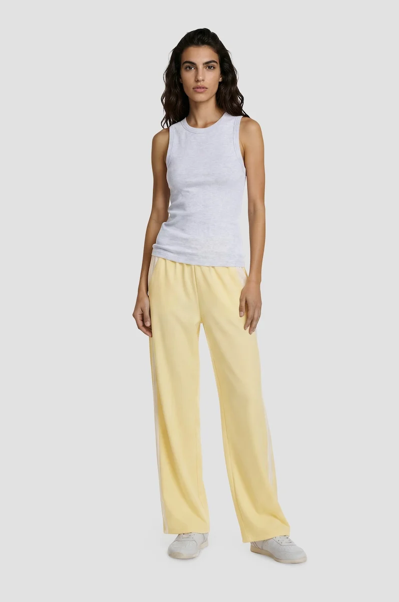 Contrast Wide Leg Pants - Yellow