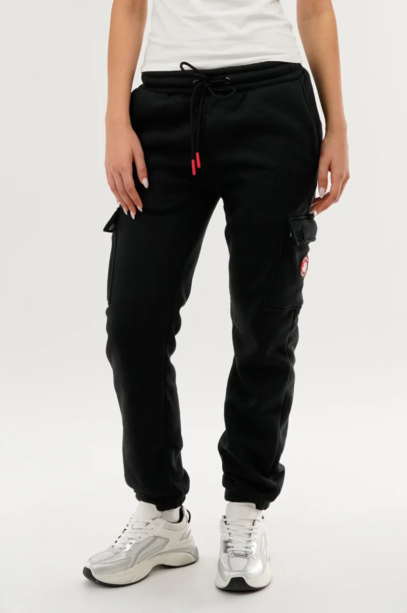 Fleece Cargo Joggers - Black
