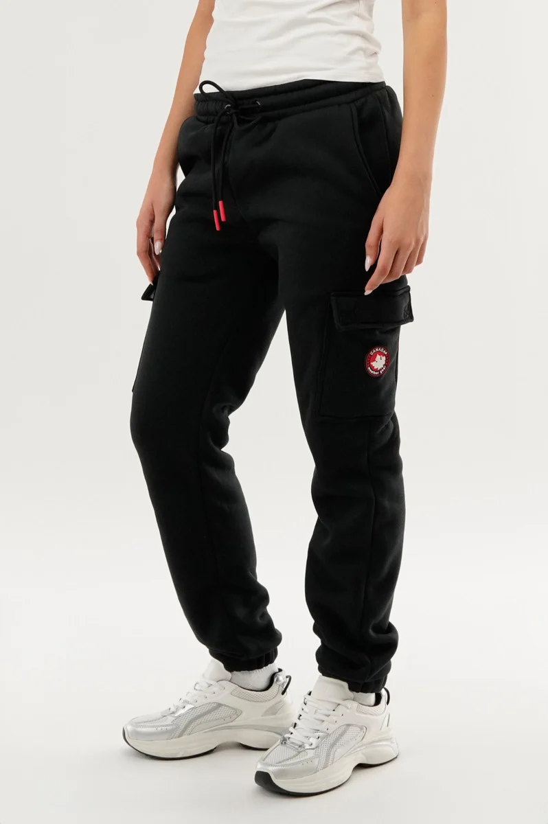 Fleece Cargo Joggers - Black - Image 2