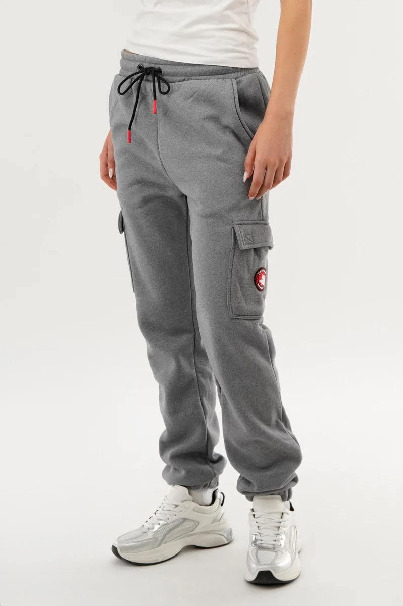 Fleece Cargo Joggers - Grey - Image 2