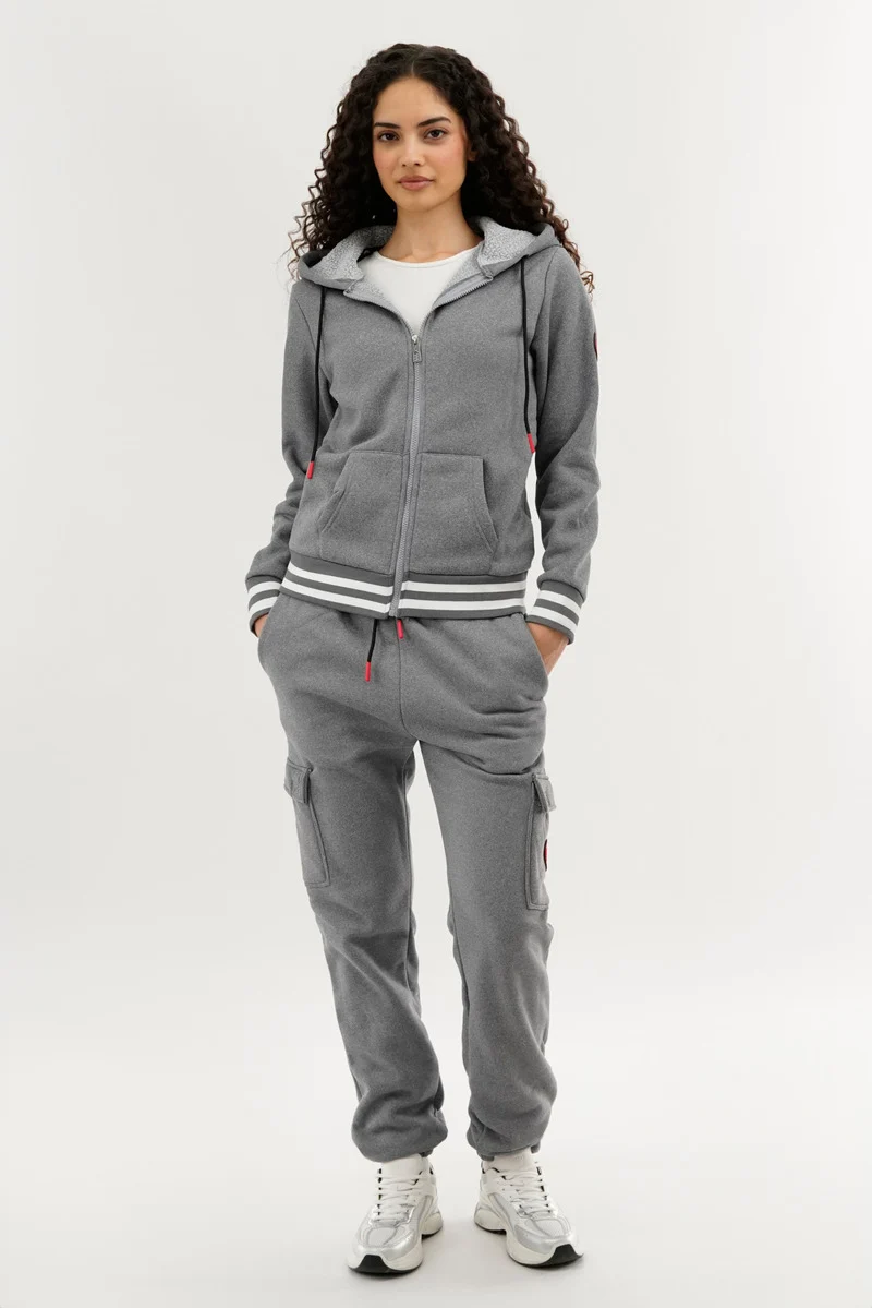 Fleece Cargo Joggers - Grey - Image 5