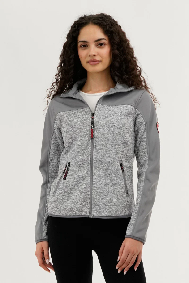Zip Up Knit Lightweight Jacket - Grey