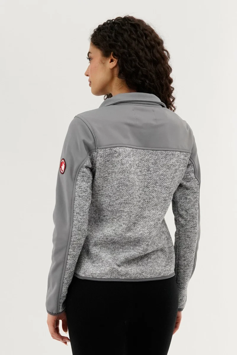 Zip Up Knit Lightweight Jacket - Grey - Image 3