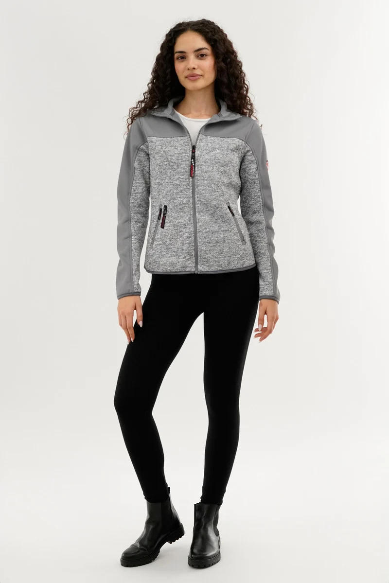 Zip Up Knit Lightweight Jacket - Grey - Image 5