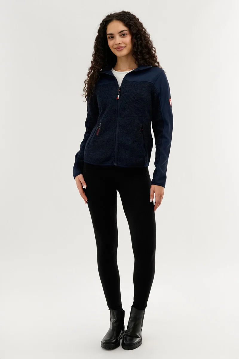 Zip Up Knit Lightweight Jacket - Navy - Image 5