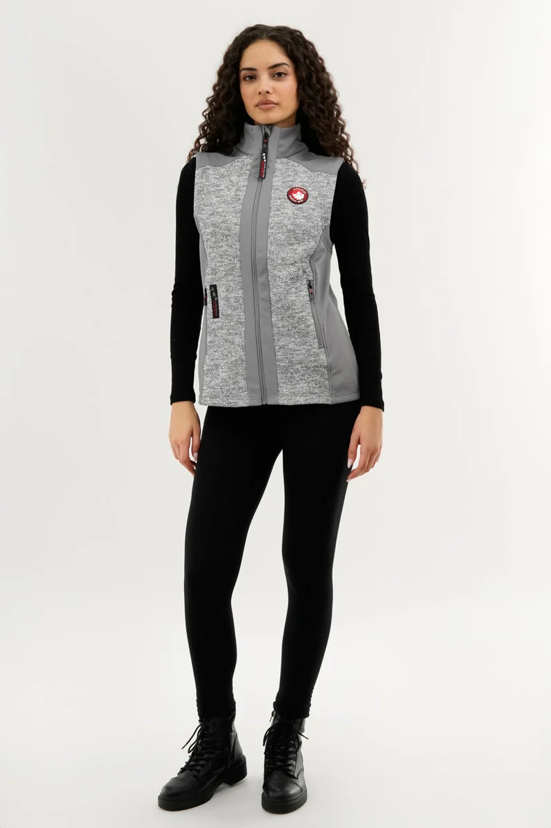 Fleece Zip Up Vest - Grey - Image 5