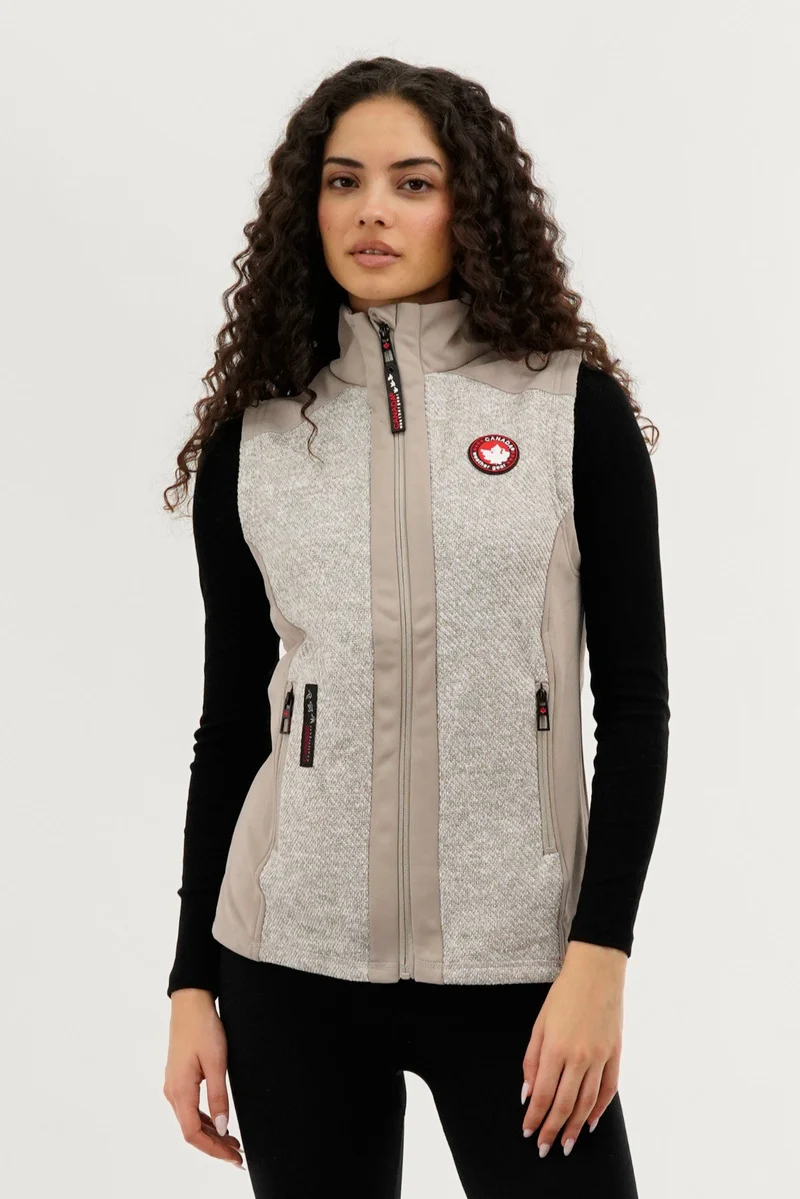 Fleece Zip Up Vest - Cream