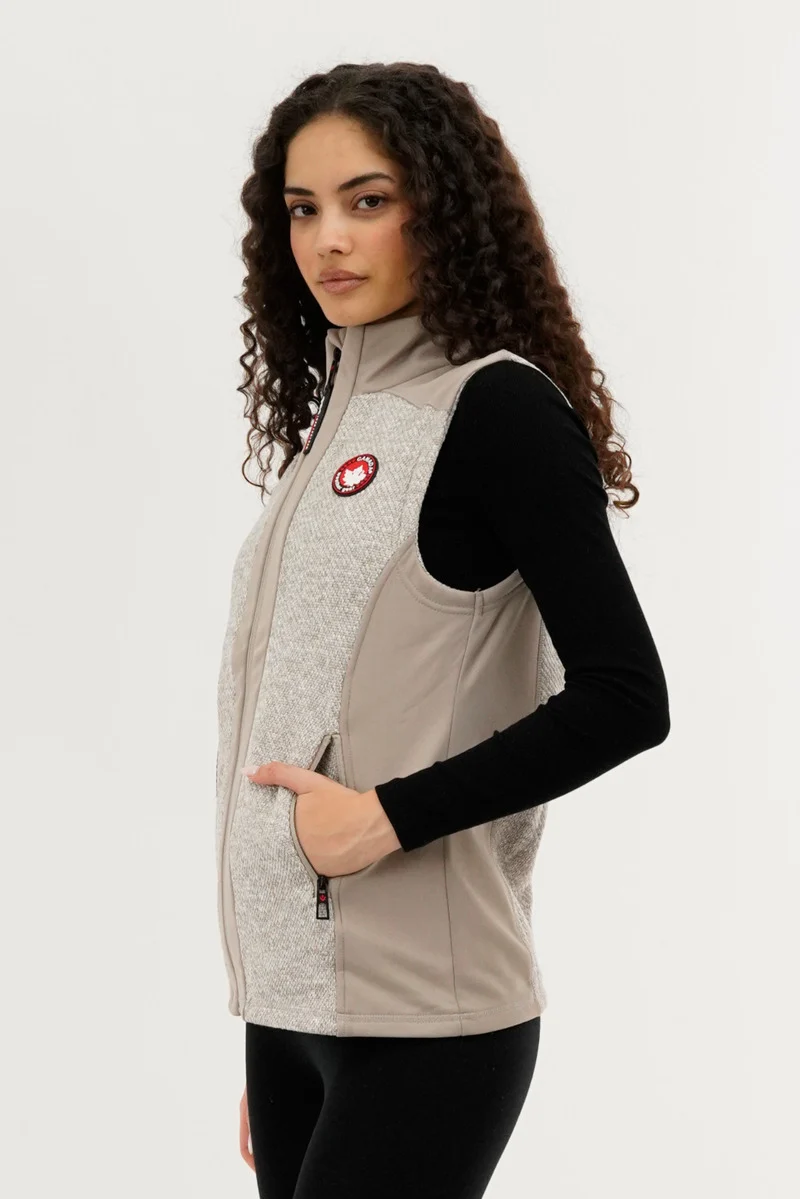 Fleece Zip Up Vest - Cream - Image 2