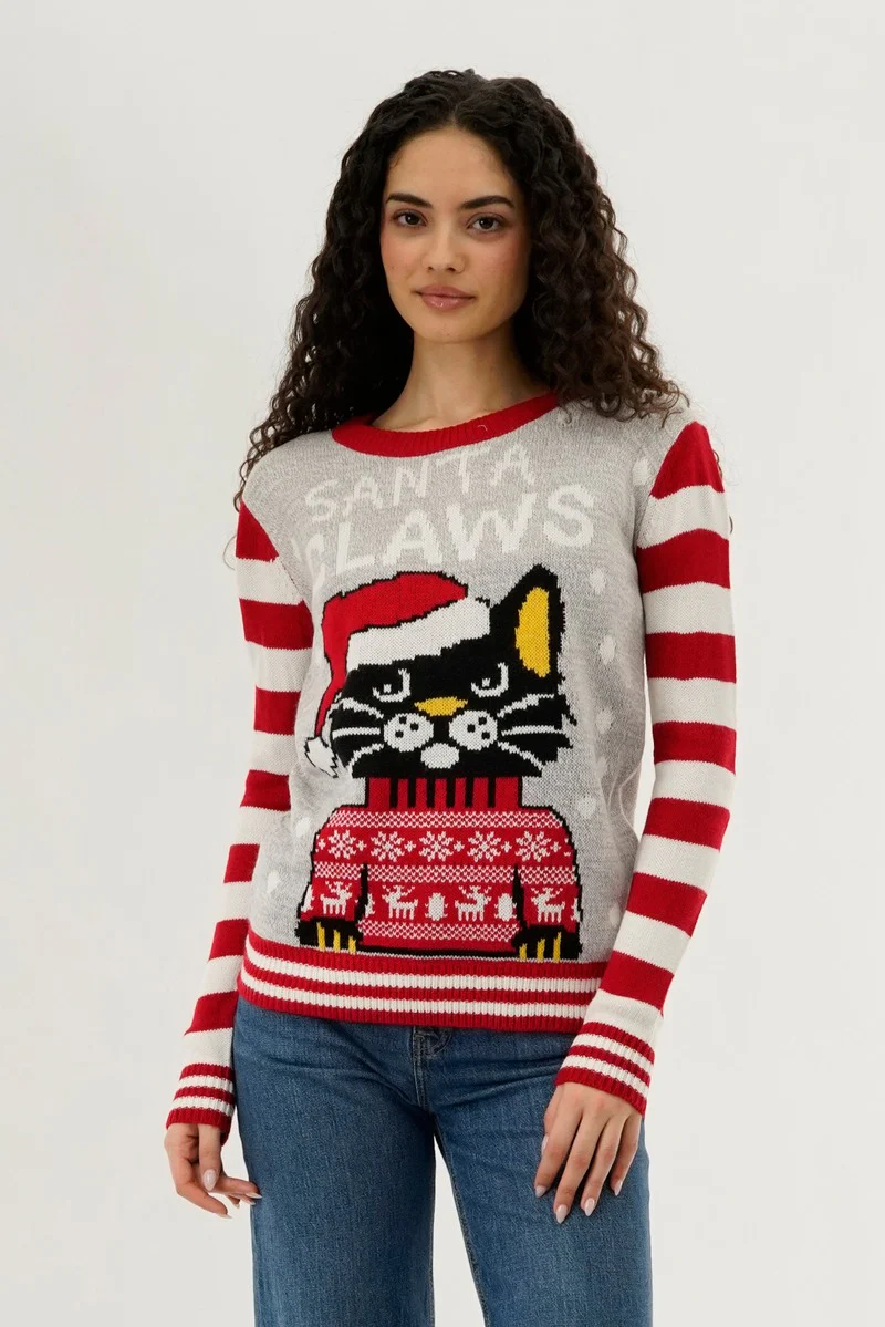 Santa Claws Christmas Sweater - Red