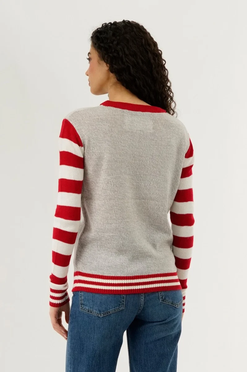 Santa Claws Christmas Sweater - Red - Image 3