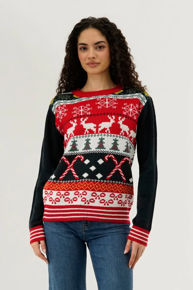 Candy Cane Christmas Sweater - Red