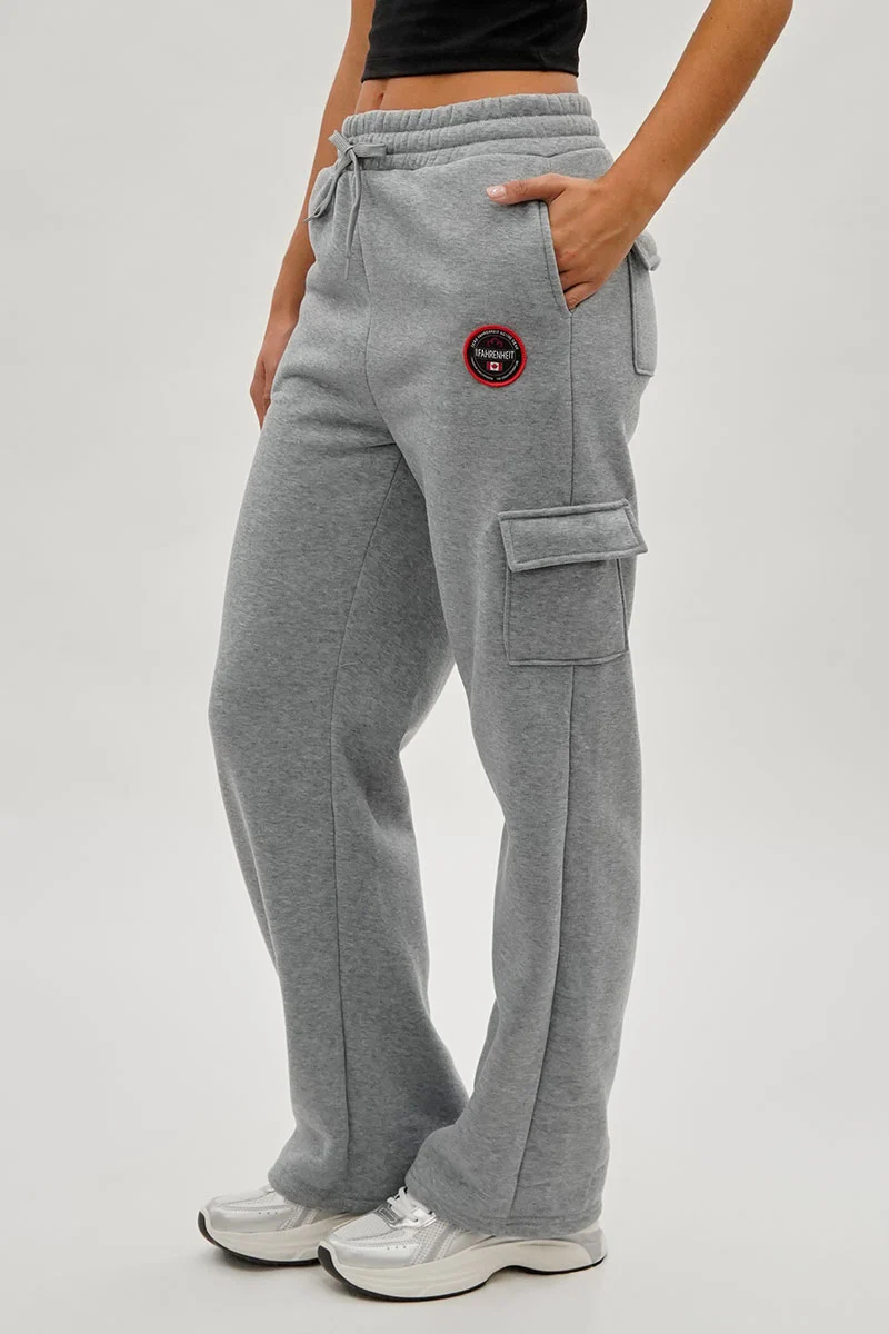Wide Leg Cargo Sweatpants - Grey - Image 2
