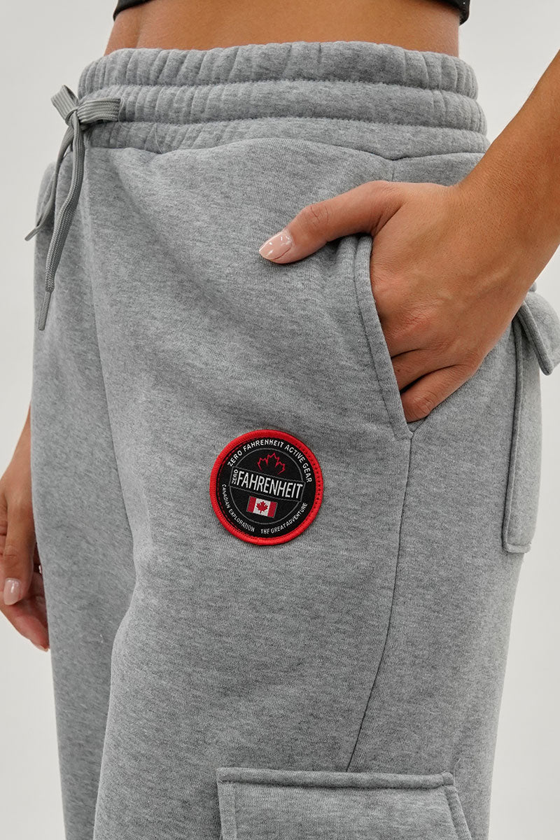 Wide Leg Cargo Sweatpants - Grey - Image 4