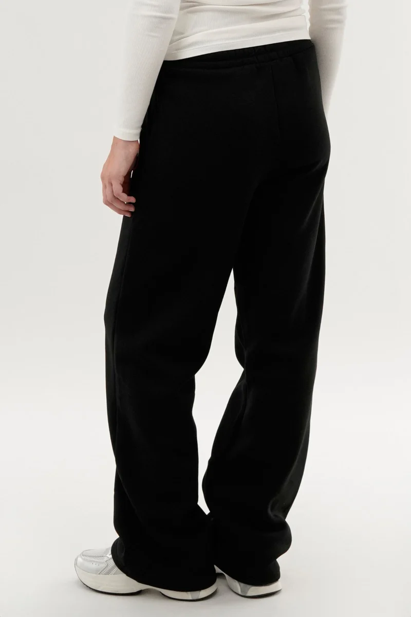 Wide Leg Sweatpants - Black - Image 3
