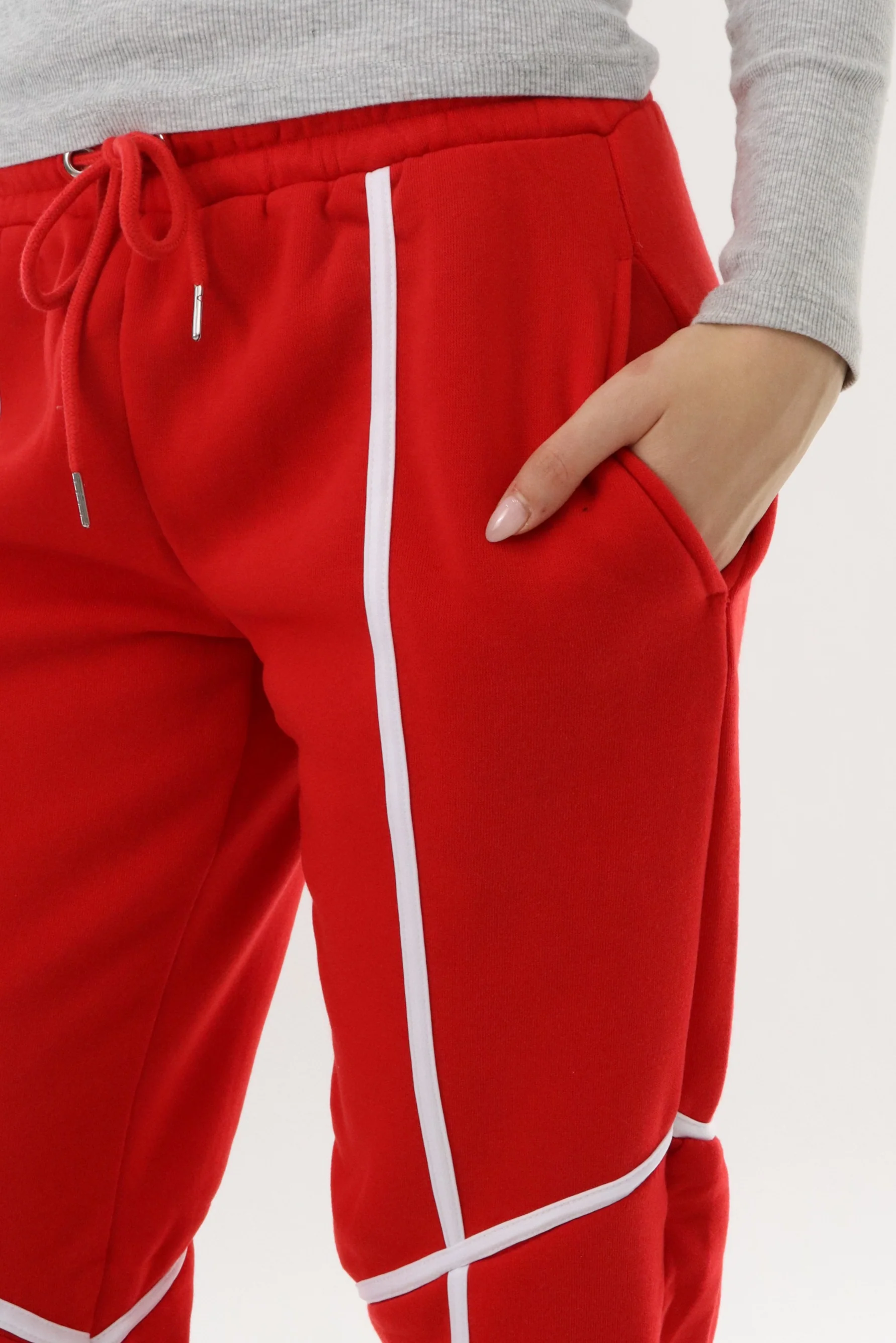 Fleece Joggers - Red - Image 4